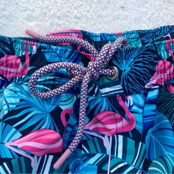 Men's Flamingo Swim Trunks 4-Way Stretch UPF 50 Resort Swim Trunks Sz. XXL - Picture 4 of 8